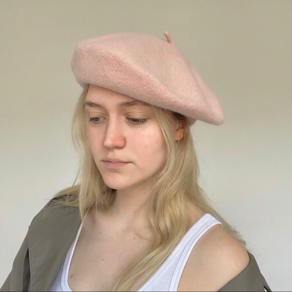 Bizou Light Pink Wool Beret